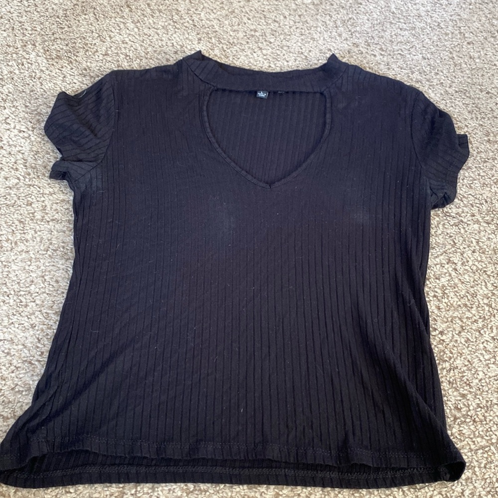 Black choker style t shirt